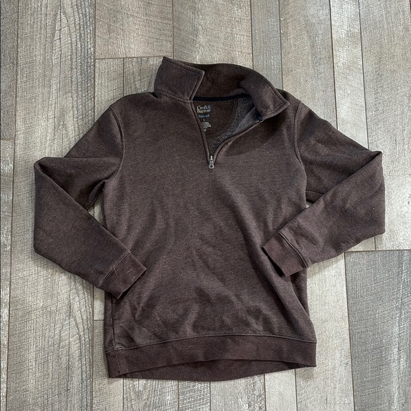 Croft & Barrow Size Small Extra Soft 1/4 Zip Brown Pullover Sweatshirt - Picture 3 of 5